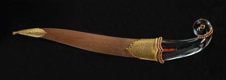 Dagger (khanjar) as stylized parrot with scabbard