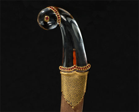 Dagger (khanjar) as stylized parrot with scabbard - Detailed View